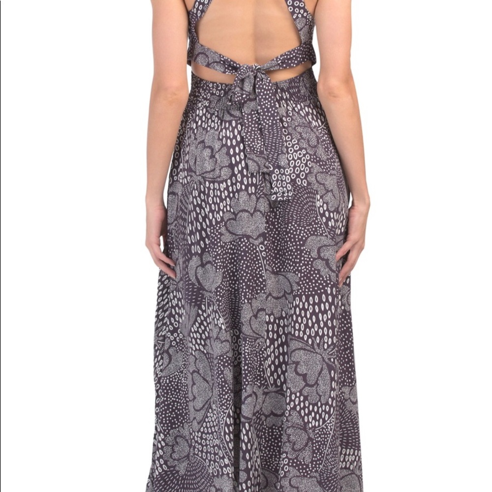 Maxi dress navy blue and white